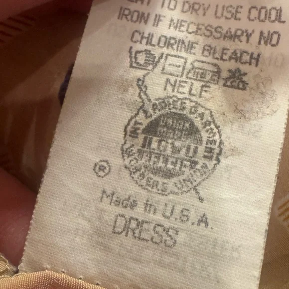 Vintage Leslie Fay Cream Tan Polkadot Long Sleeve Blouson Dress Union Made Sz 12 - Picture 8 of 10